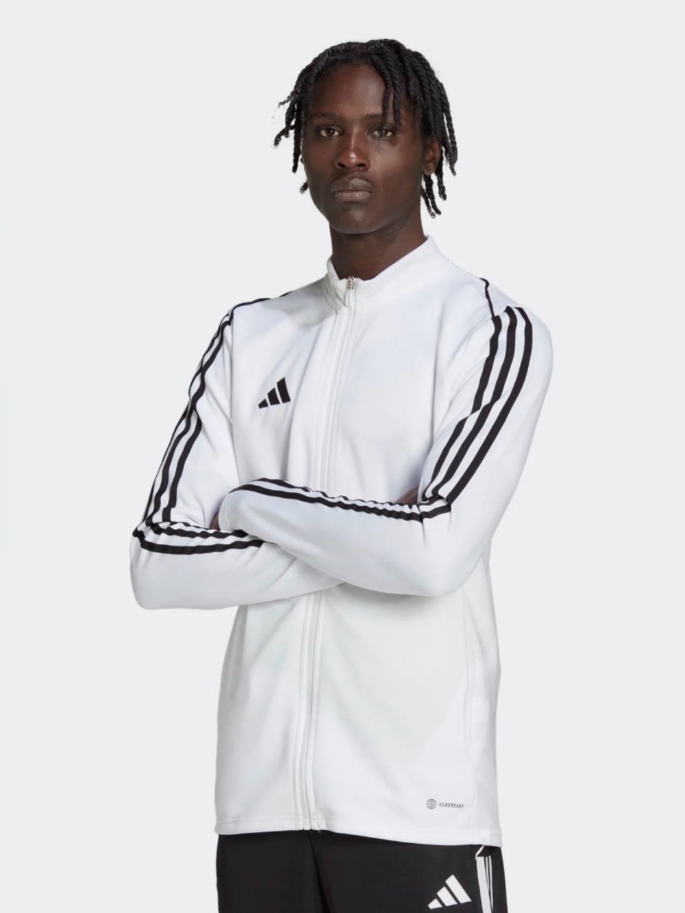 Adidas, Aeroready, Training Jacket, Size Small, white w/black, EUC!!